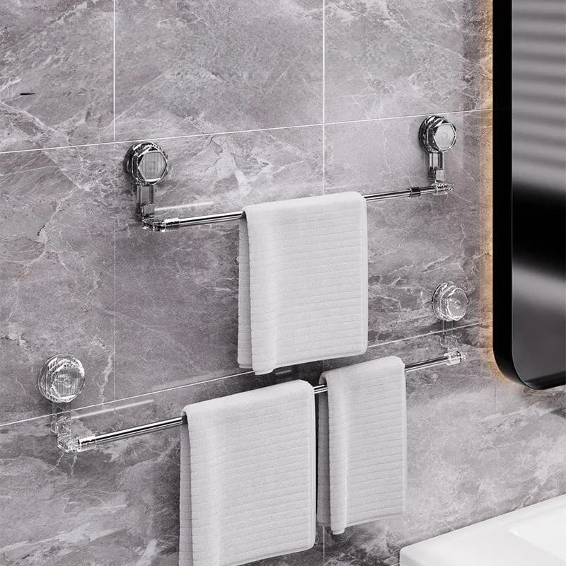 Batoom Towel Ra Suction Cup NoDrill Bath Towel Bar Extension Easy Install Towel Holder for Home Personal Cleaning Tools