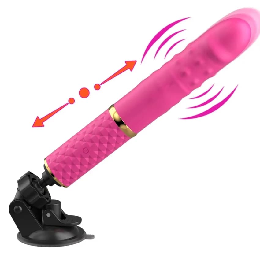 Macchina del sesso del vibratore del dildo di spinta per le donne Massaggiatore vaginale telescopico automatico del punto G Stimolazione anale Giocattoli del sesso per adulti