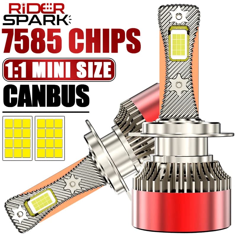 H11 Faro A Led H7 H4 Fari A Led Lampadina CANbus 3 Tubo di Rame Ha Condotto La Luce Per Auto H1 H8 H9 9005 9006 HB3 HB4 9012 12V 24V 6000k