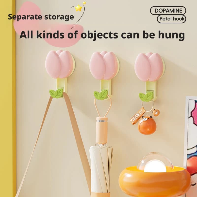 Ganci a ventosa Tulip per asciugamani, senza foratura, adesivi, da parete per cucina e bagno, con ventosa a vuoto anti-caduta