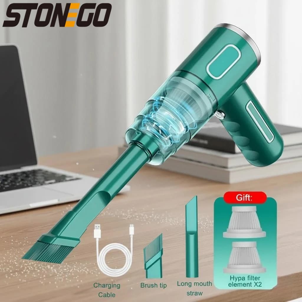 Aspirapolvere Portatile Wireless per Auto, Ricaricabile USB, Grande Potenza di Aspirazione, Mini Soffiatore per Auto e Uso Domestico