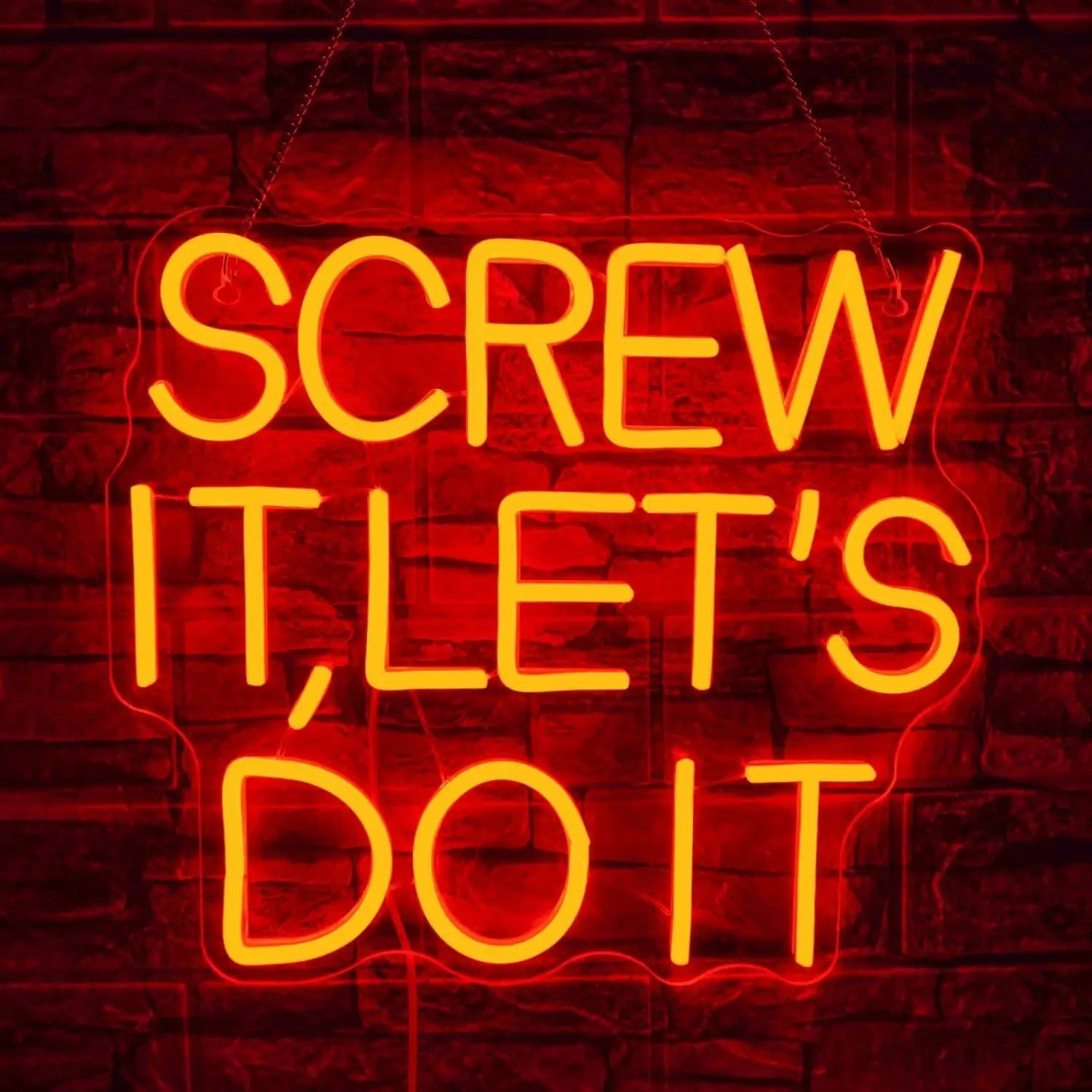 Insegne al Neon LED 'Screw It Lets Do It' per Decorazione di Casa, Dormitorio, Matrimoni, Feste, Bar, Sale Giochi, Luce Notturna, Regali Speciali