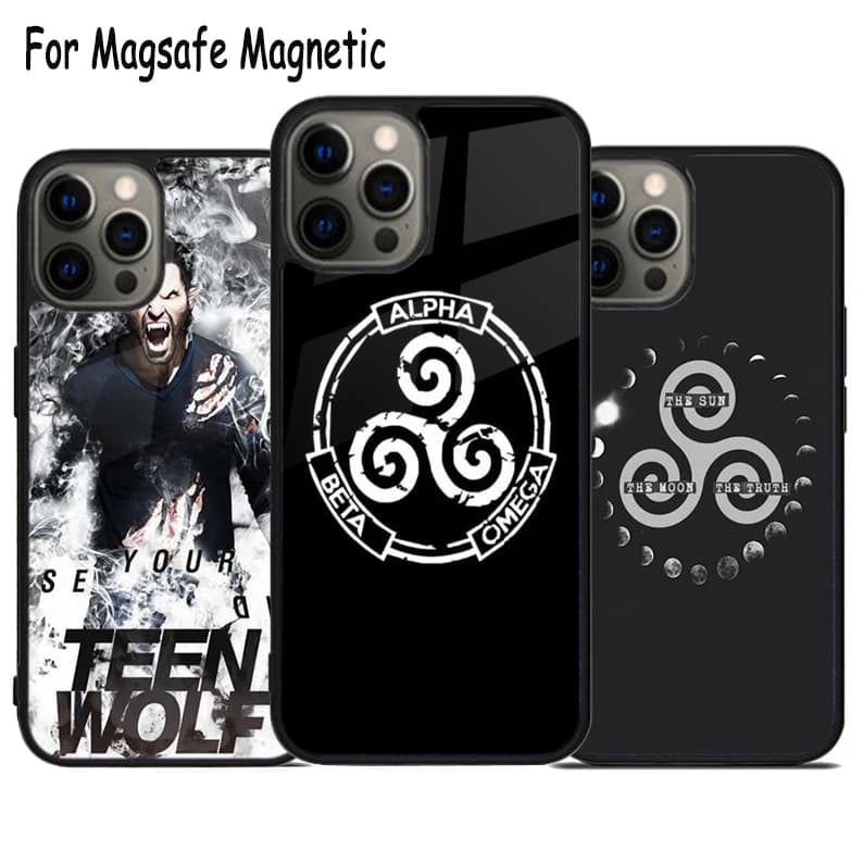 Cover per Telefono Wireless Divertente Teen Wolf da Uomo per iPhone 17 Air 15 16 16e 14 13 11 12 Pro Max Plus, Cover Magnetica Bumper Magsafe