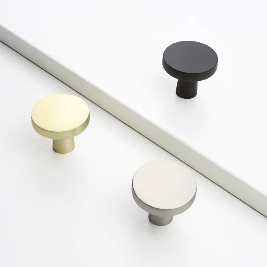 Maniglia per cassetto rotonda in stile semplice Manopole per cassetti per mobili nere in lega di zinco per accessori hardware per la decorazione domestica