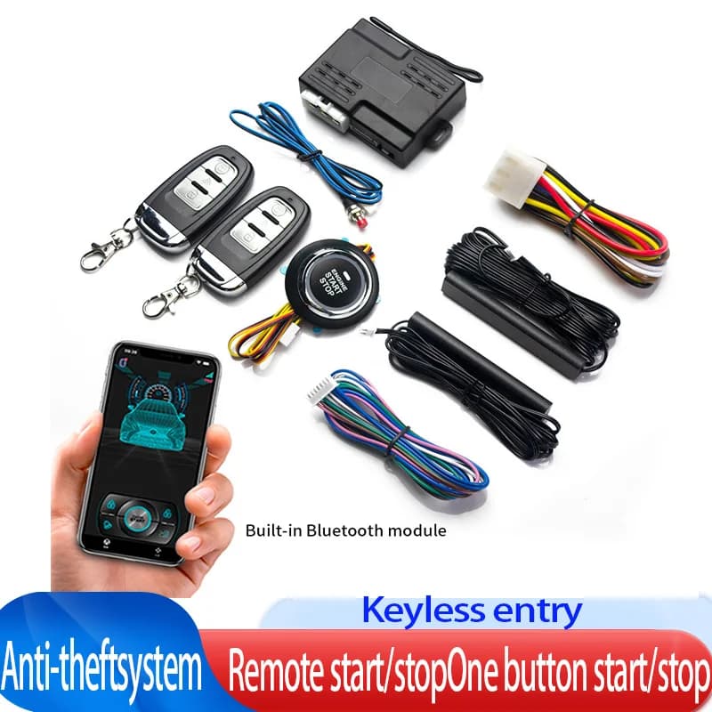 Pulsante universale per auto Start Stop Sistema di avviamento ingresso senza chiave Telefono cellulare APP Bluetooth PKE Accensione telecomando Allarme auto