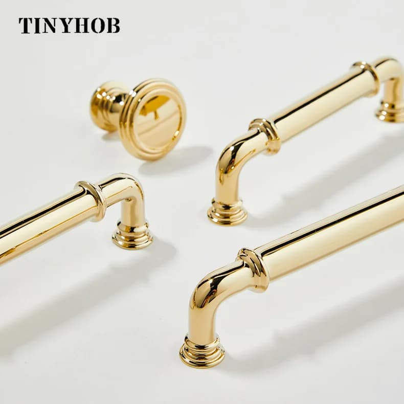 Tinyhob Maniglie per mobili dorate Maniglia per porta della cucina Maniglie per armadi in ottone per maniglie per cassetti Maniglia per mobili con barra a T