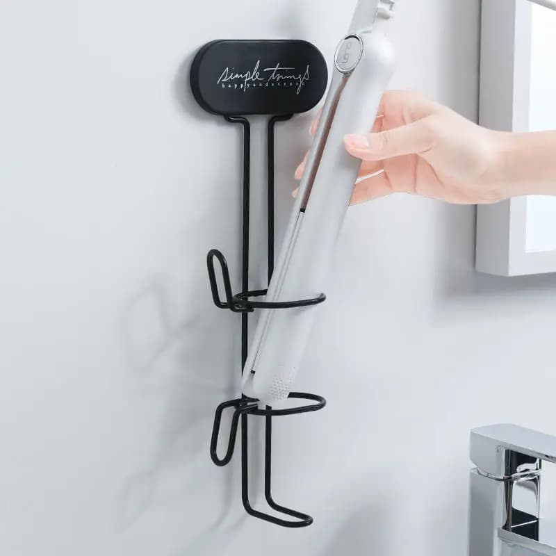Wall-mounted hair plate holder wands for curling rack to store hair care tool for storing iron shelves for Organizer
