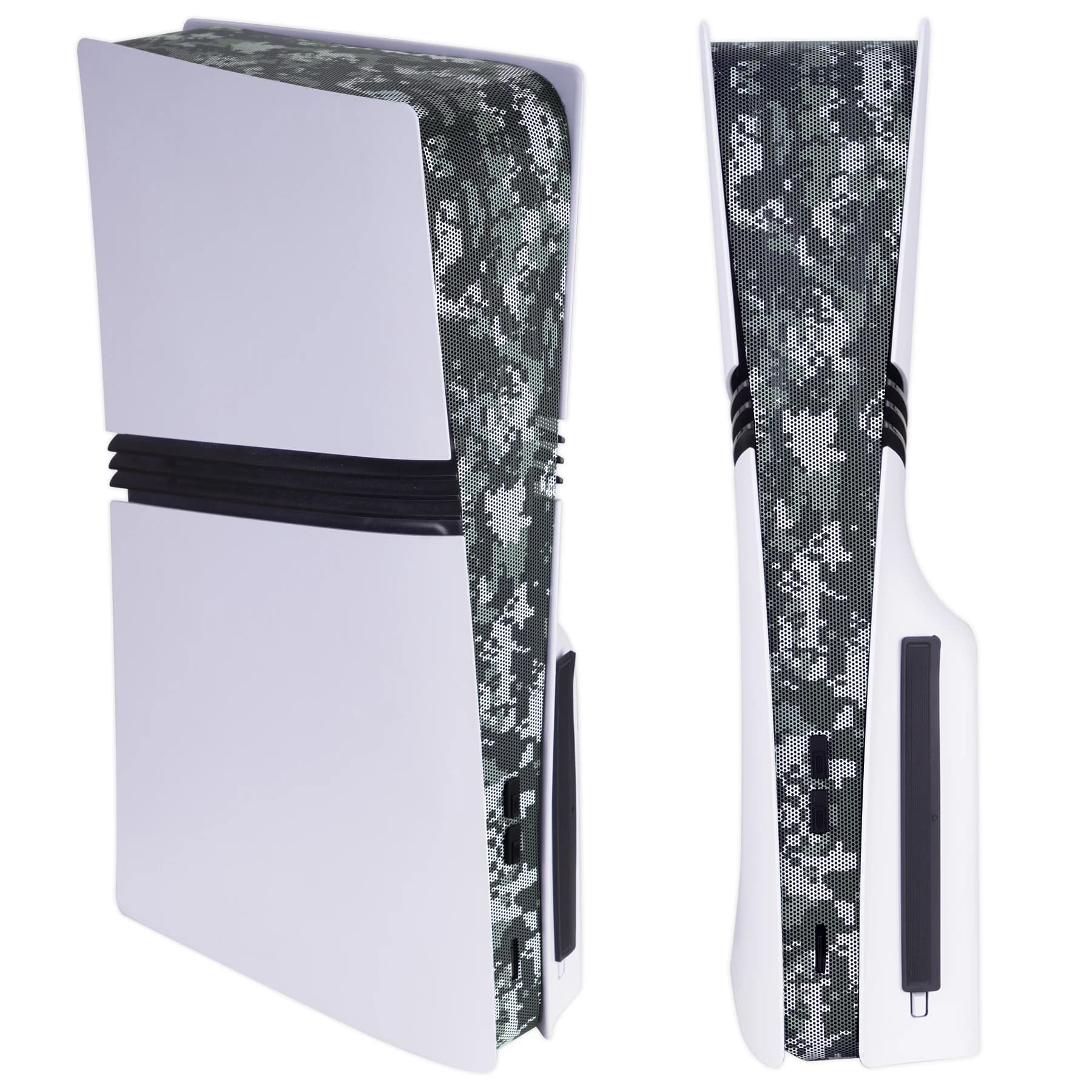 Filtro antipolvere PlayVital per console PS5 Pro, accessori di protezione antipolvere con copriporta in silicone - Camouflage digitale