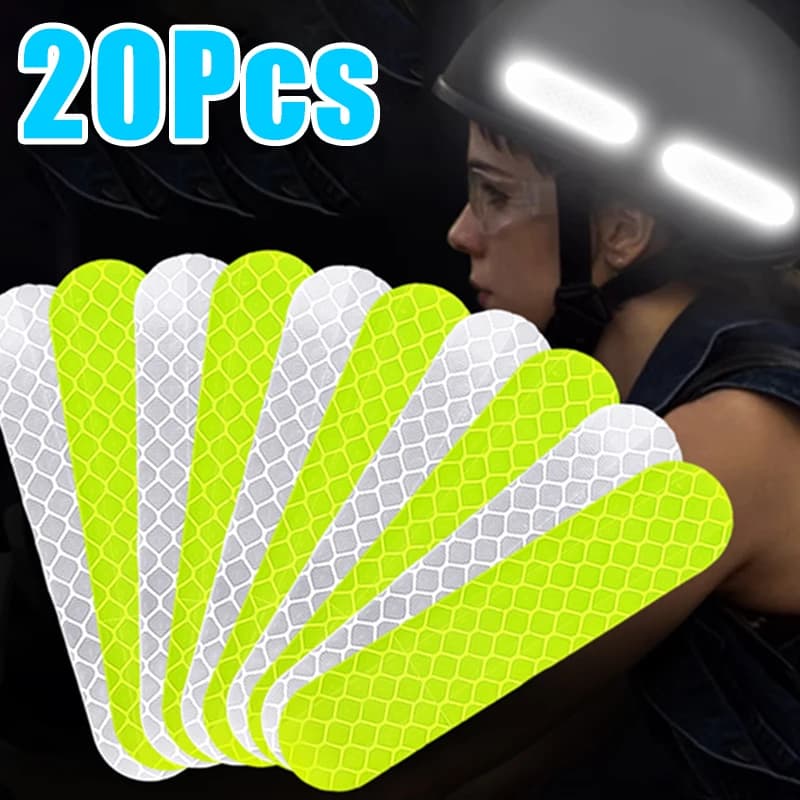 20-10 pezzi adesivi per casco di avvertimento di sicurezza decalcomanie di sicurezza riflettenti/adesivi per caschi da corsa per snowboard per biciclette da moto