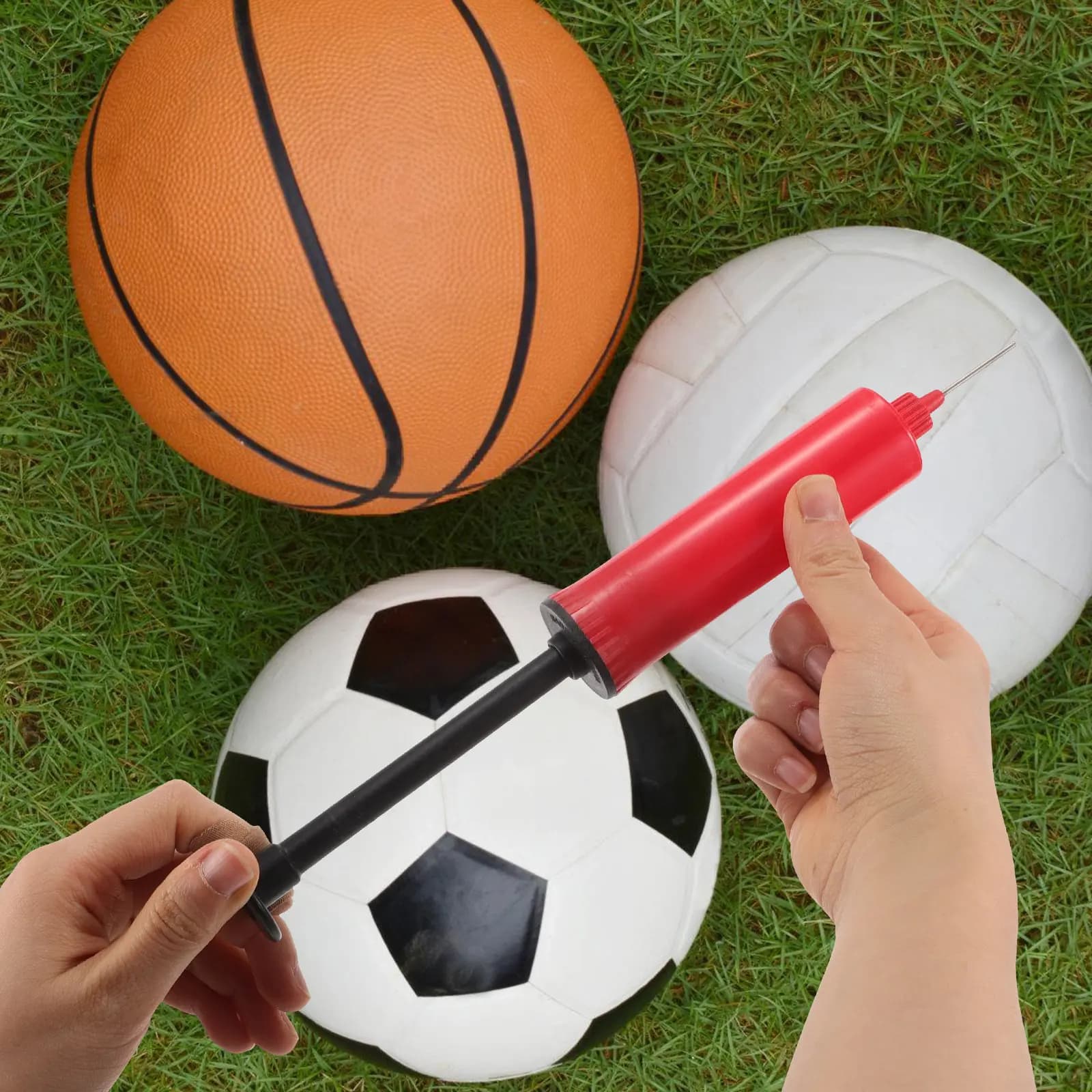 Mini Pompa Portatile per Palloni da Basket, Pallavolo, Calcio, Gonfiatore Sportivo Manuale Efficiente per Uso Esterno