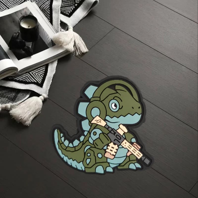 Toppa di dinosauro Distintivo morale tattico militare Gancio e anello in PVC Zaino Abbigliamento Accessori decorativi Adesivo Bracciale