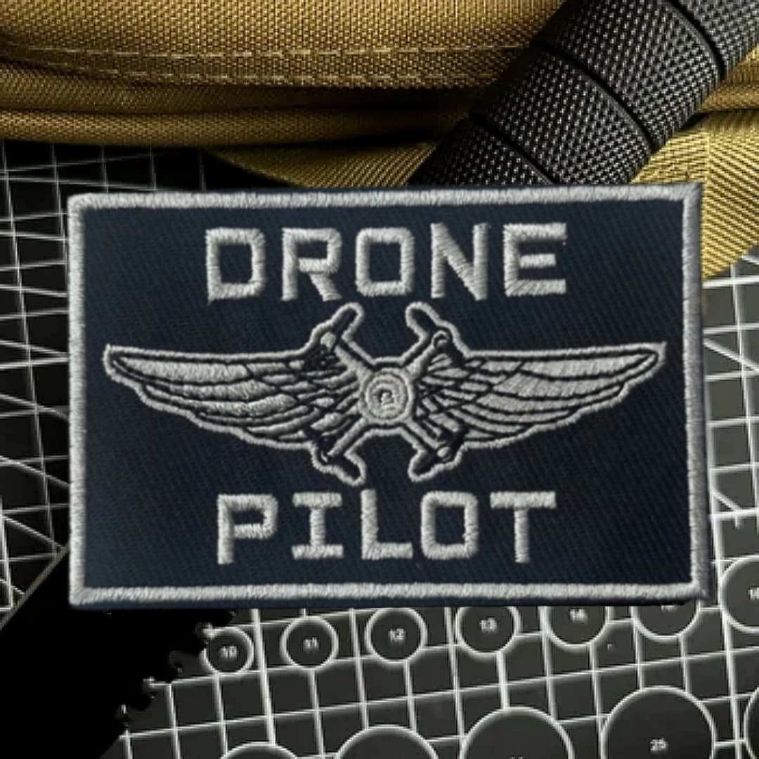 DRONE PILOT Funny tactical moral badge Embroidered patches with hook and ring on clothes Wall decal for backpack with military armband