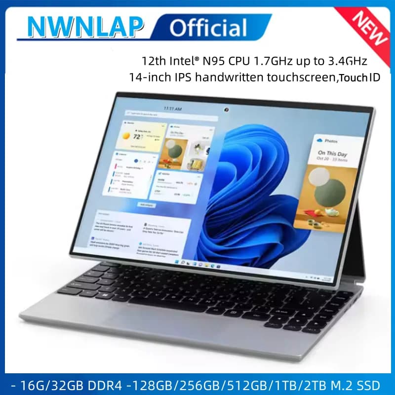 360 ° Touch screen IPS rotante da 14,0'' 32G 128G-1T N95 Notebook Windows 11 4 in 1 ID touch per laptop sottile per ufficio aziendale