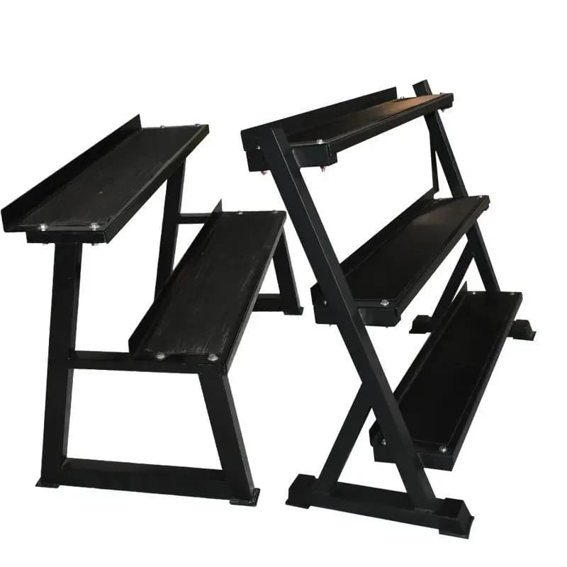 Fitness Rack for training combined with rack for study kettlebell positioning, double layer gym container