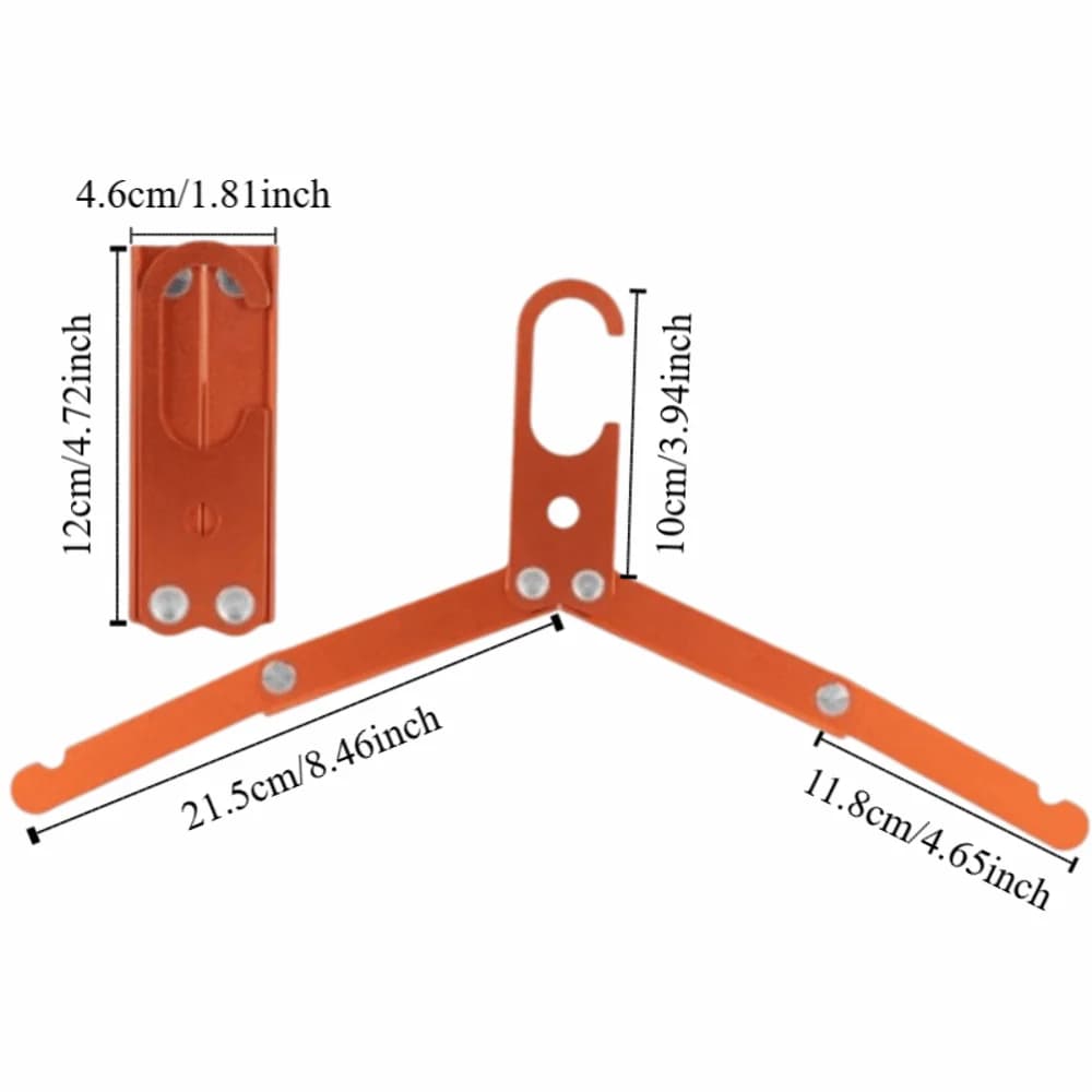 Appendiabiti pieghevole in lega di alluminio da 3 pezzi Stendino portatile antiscivolo resistente Gancio antivento Appendiabiti compatto