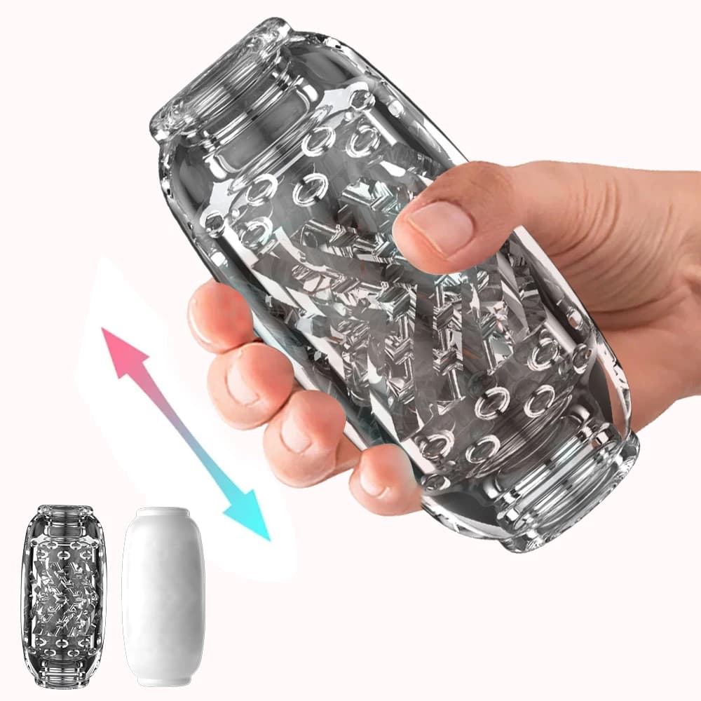 3D Tazza di Masturbazione Maschile per Gli Uomini Tasca Sexy Figa Pompino Giocattolo Della Vagina Portatile di Cristallo Manicotto Della Vagina Giocattoli Adulti Del Sesso per Gli Uomini