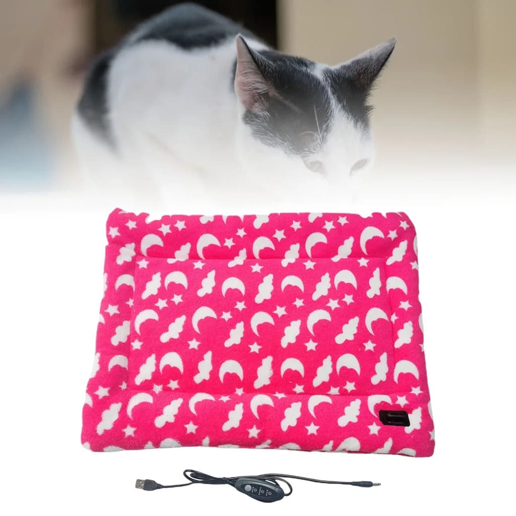 Tappetino riscaldante per animali domestici Coperta Scaldino elettrico Tappetino riscaldato Temperatura morbida e regolabile per cuccioli di coniglietto per interni ed esterni per cani e gatti