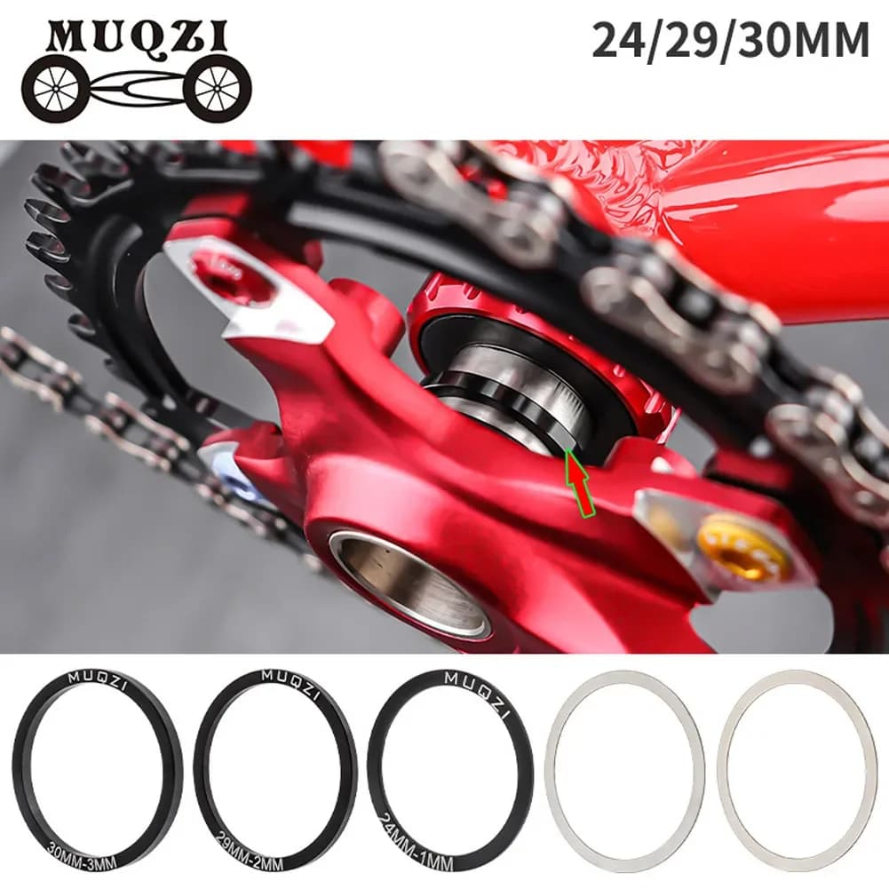 Set di 6 Distanziali da 24, 29, 30mm per Pedivella BB86/91/92/BB30, Spaziatori per Bicicletta, Rondelle per Movimento Centrale BB30