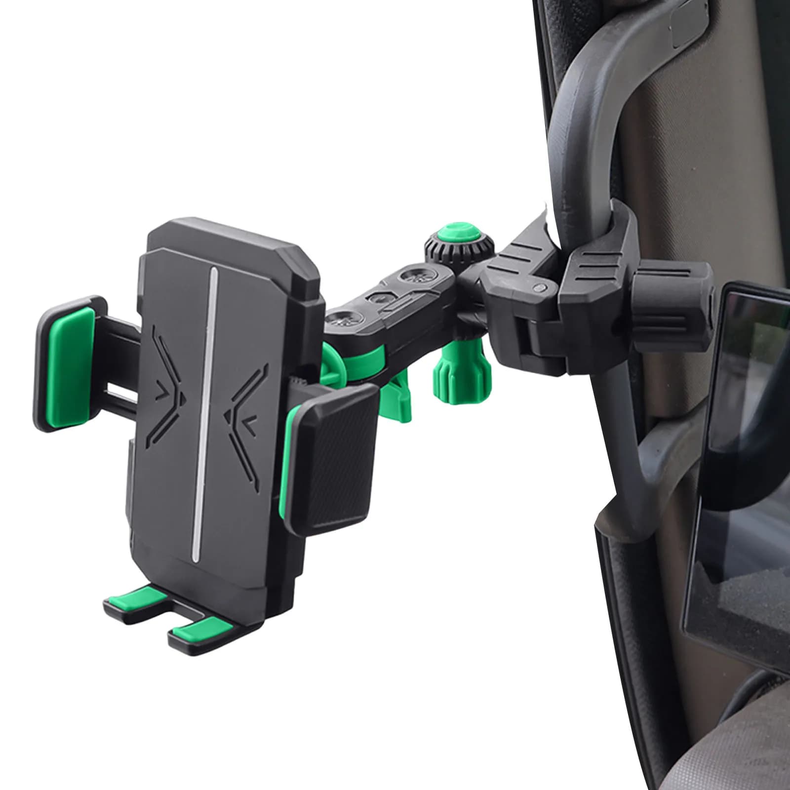 A Pillar Grab Handle Phone Holder for Car/Truck Adjustable Mobile Phone Bracket for Pickup SUV Van Excavator Front Loader