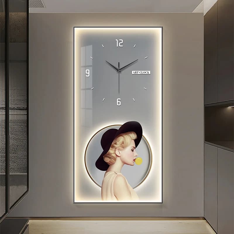 Orologio da Parete Moderno di Lusso, Decorazione per Soggiorno, Salone di Bellezza, Corridoio, Quadri Appesi, Orologio LED Luminoso Digitale