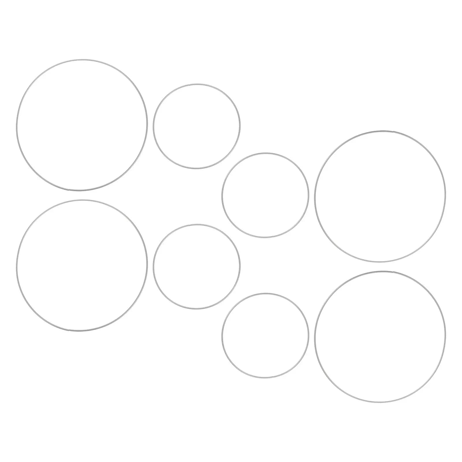 8Pcs Metal Dream Catcher Hoops Silver Smooth DIY Wreath Rings Flower Floral Macrame Craft Supplies Dream Catcher Hoops