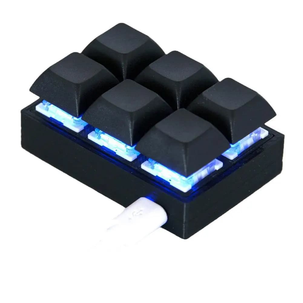 Tastiera a 2/6 tasti Tastiera macro programmabile personalizzata USB Interruttore Tasti blu con un tasto Tastiera Mini scorciatoie meccaniche