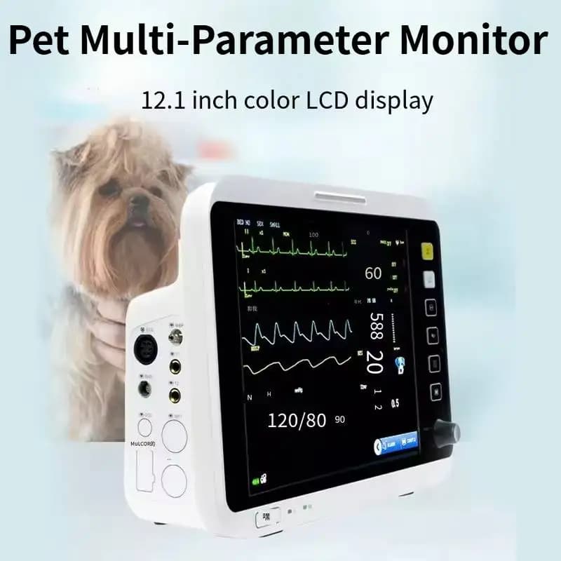 Veterinary animal monitoring tool with heart rate sensor for LCD portable multiparameter electrocardiogram