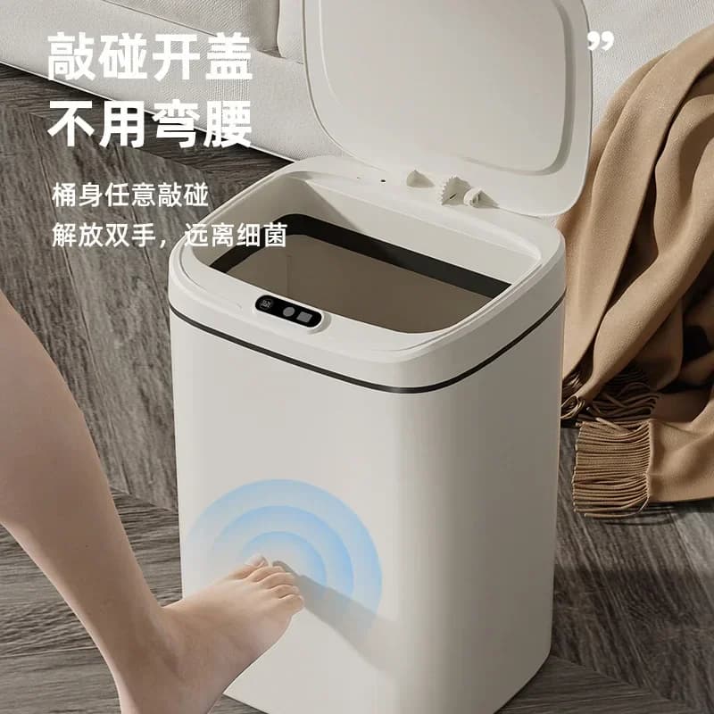 Cestino Intelligente con Sensore Automatico, Pattumiera Senza Contatto per Cucina e Bagno, Coperchio Apribile Senza Mani (Non adatto a oggetti di grandi dimensioni)