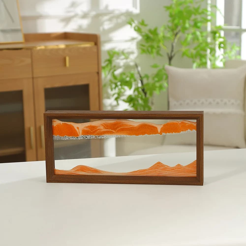 3D Sliding Sand Landscape In Movement Sand Artistic Image Furniture Sands Clessidra Square Wooden Frame Sand Painting Running Sand Decorations For Home Gifts