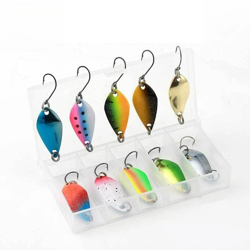 10 piece metal spoon bait/box - Gudgeon bait Highly reflective Topmouth for freshwater fishing equipment for bass