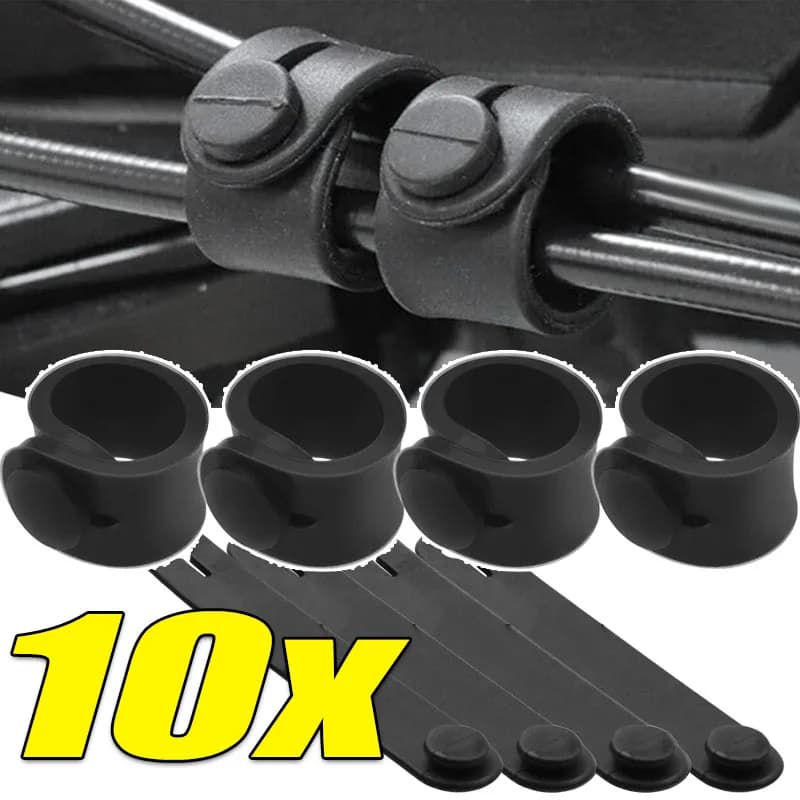 Cavi Frizione, Organizzatore Cavi Anti-Invecchiamento, Fascetta Elastica Nera in Gomma Anti-Invecchiamento per Moto, Auto, Bici