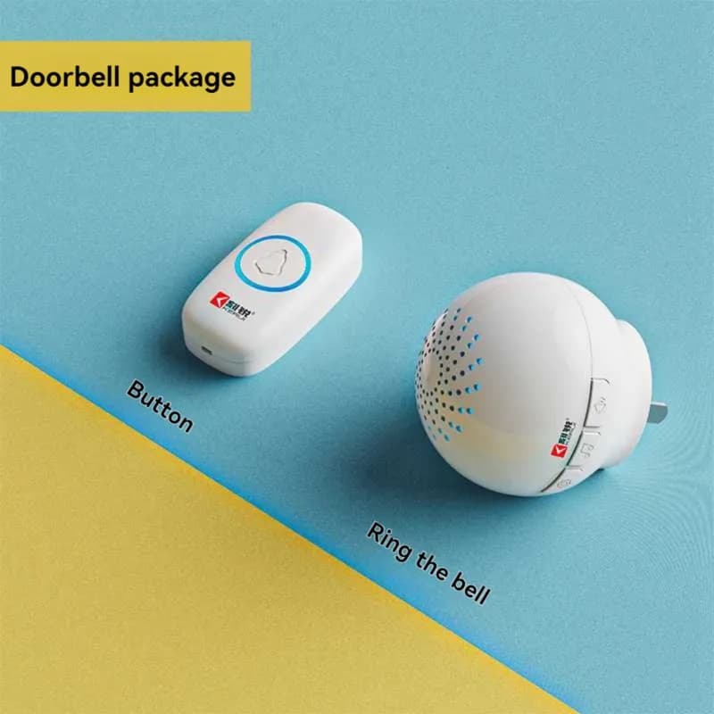 Campanello Wireless B47C Smart per Casa, 433 MHz, Suoneria ad Alto Volume, Elettronico, 1 a 2, Spina EU