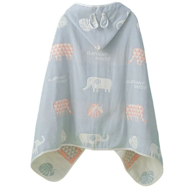 Asciugamano per bambini in garza di cotone 100%, stile mantello con cappuccio, altamente assorbente, accappatoio per il bagno e coperta asciugamano
