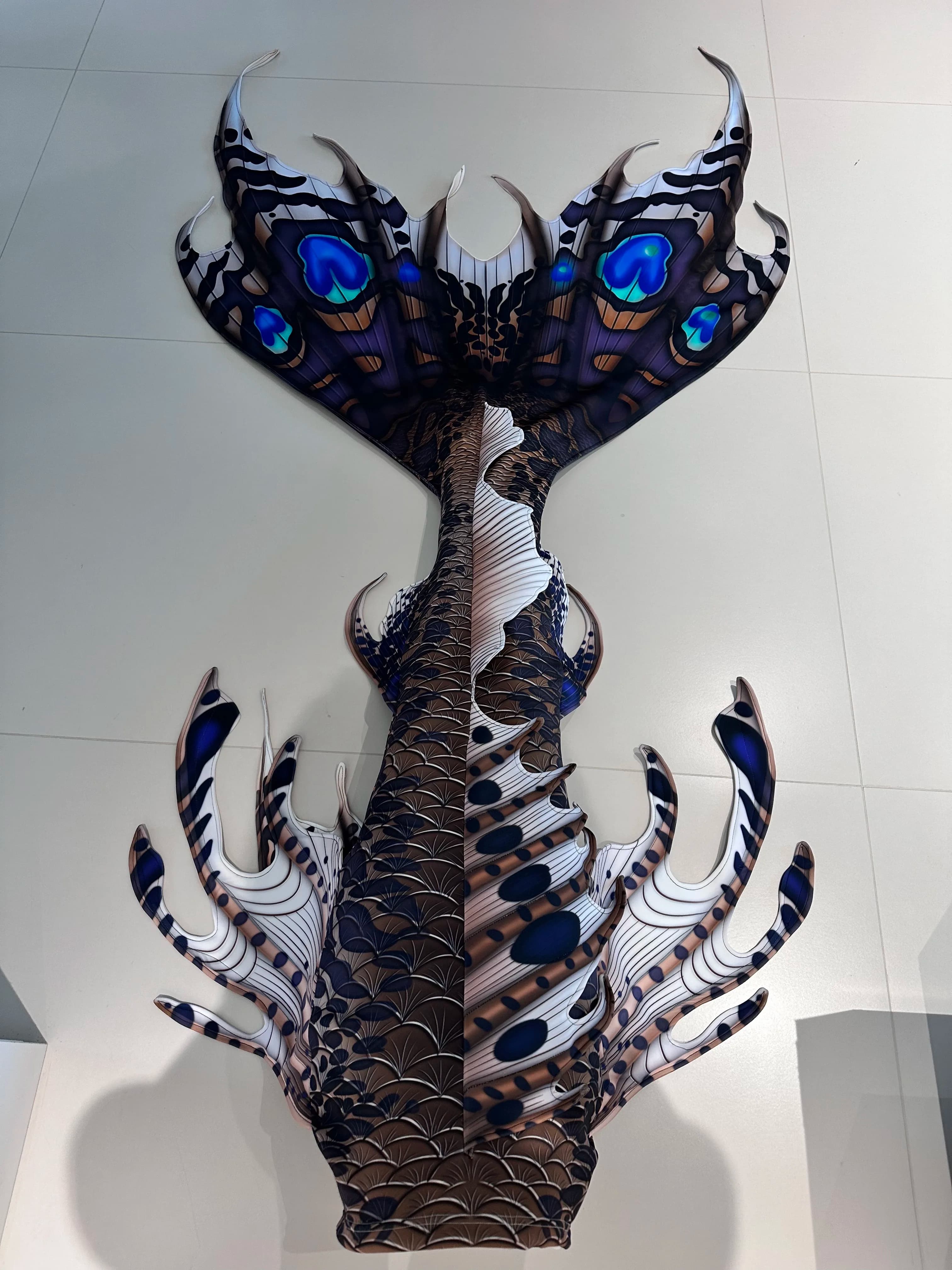 Coda da Sirena, Squame Nere, Pinna Dorsale Rinforzata, Coda Umana, Costume for Aquatic Shows, Diving and Diving