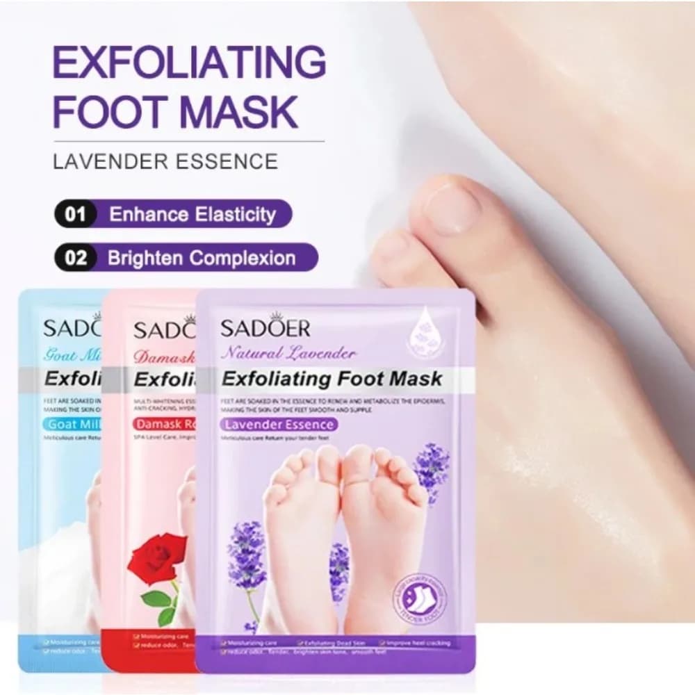 Milk Lavender Foot Mask Moisturizing Foot Peeling Mask Exfoliating for Feet Pedicure Exfoliant Feet Skin Care Remover Dead Skin