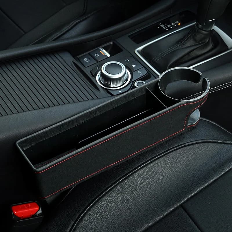 Seggiolino auto Gap Organizer Scatola portaoggetti per fessure per veicolo Accessori Portabicchieri Nero