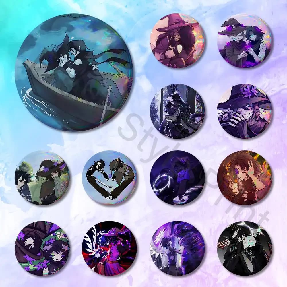 AzureTime A-Azure T-Two Time Pins 58mm Cute Cartoon Badge Handmade Brooches for Backpack Accessories