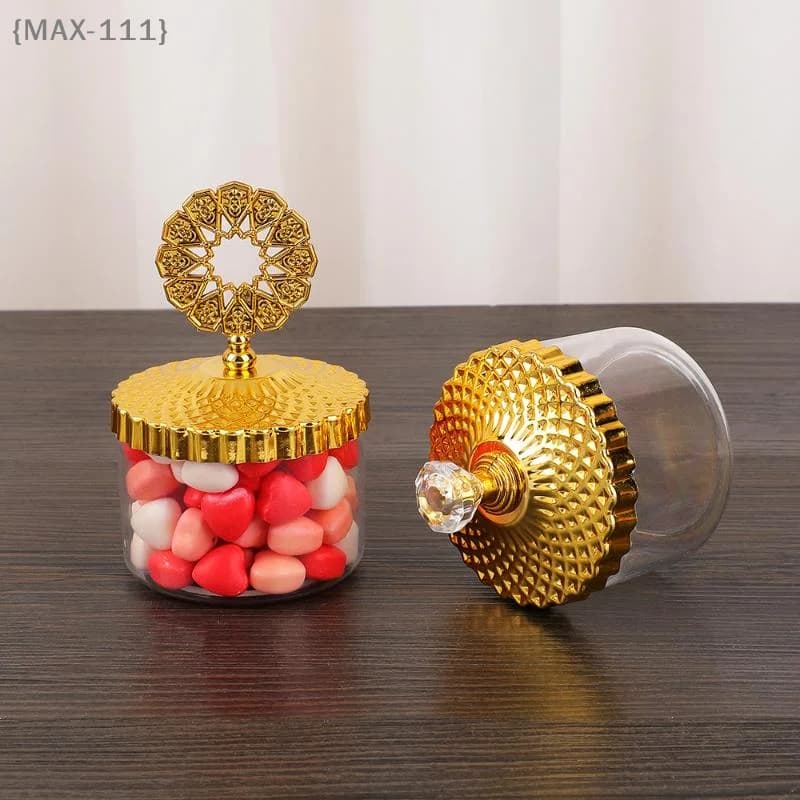 【MAX111-M3】Vassoio Rotondo per Snack in Stile Mediorientale Eid Mubarak - Contenitore in Metallo e Plastica per Caramelle, Noci e Dessert, Presentazione Cibo per Feste Ramadan