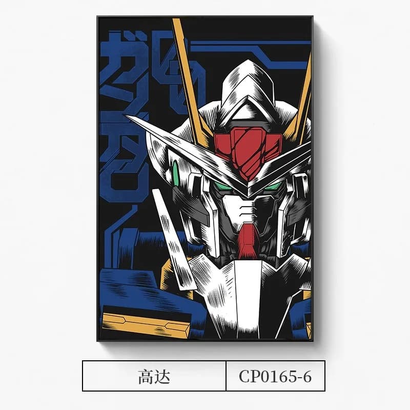 Picture on frameless canvas Mobile Suit Gundam, two-dimensional anime poster for e-sport, guest room wall decoration