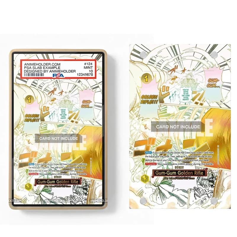 Anime Art Display Case for OPCG One Piece OP15-116 Gum-Gum Golden Rifle Card Anime Game PSA Collection Card Acrylic Stand