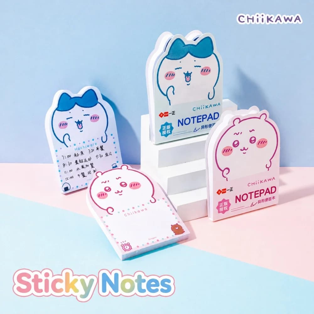 Genuine Chiikawa Hachiware Usagi Self Adhesive Memo Pad Kawaii Shaped Sticky Notes for Students Teens Office Workers Gifts