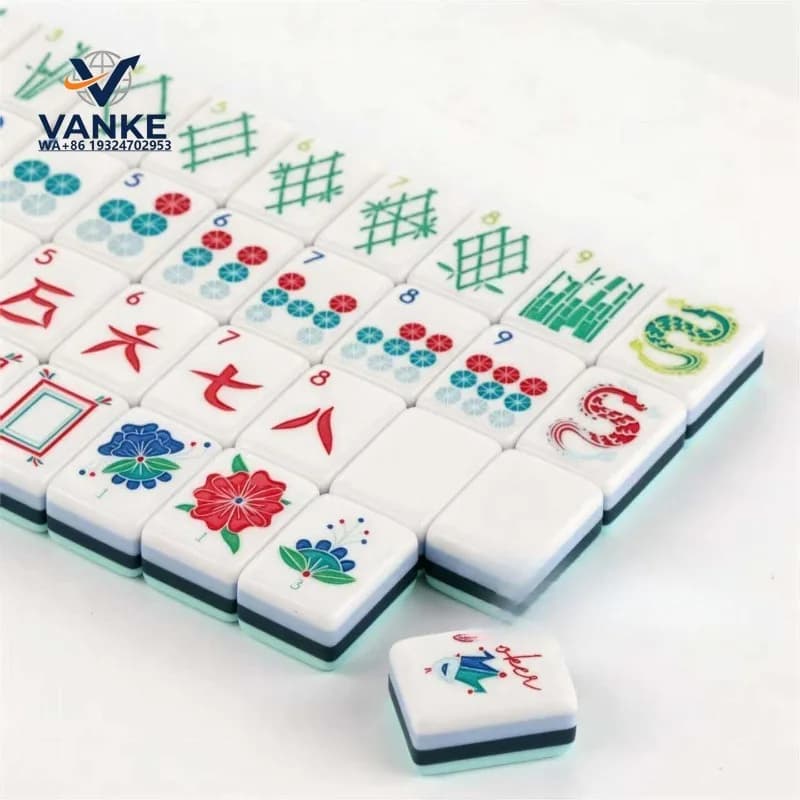 2026American Mahjong Set Acrylic Cyan 4 Layer Mini Portable Travel Tiles For Adults