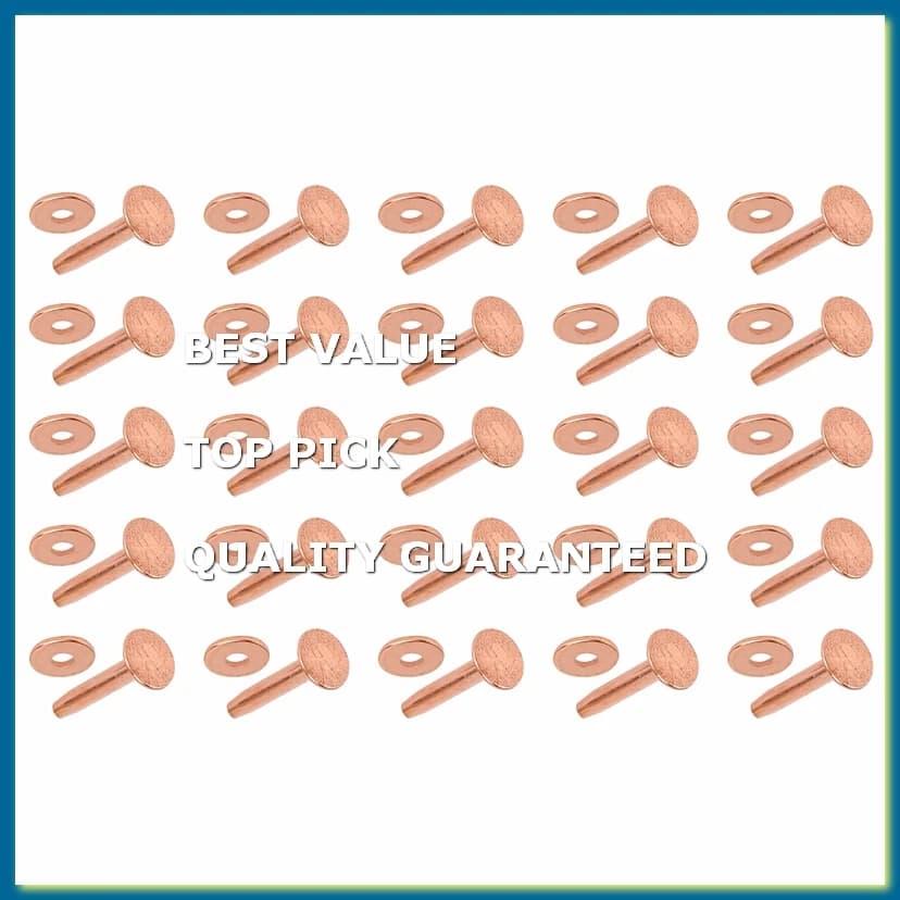 25 Sets Copper Rivet Burrs Washer,3/4 Inch Long Leather Copper Rivet Fastener,for Wallets Leather DIY Craft Supplies
