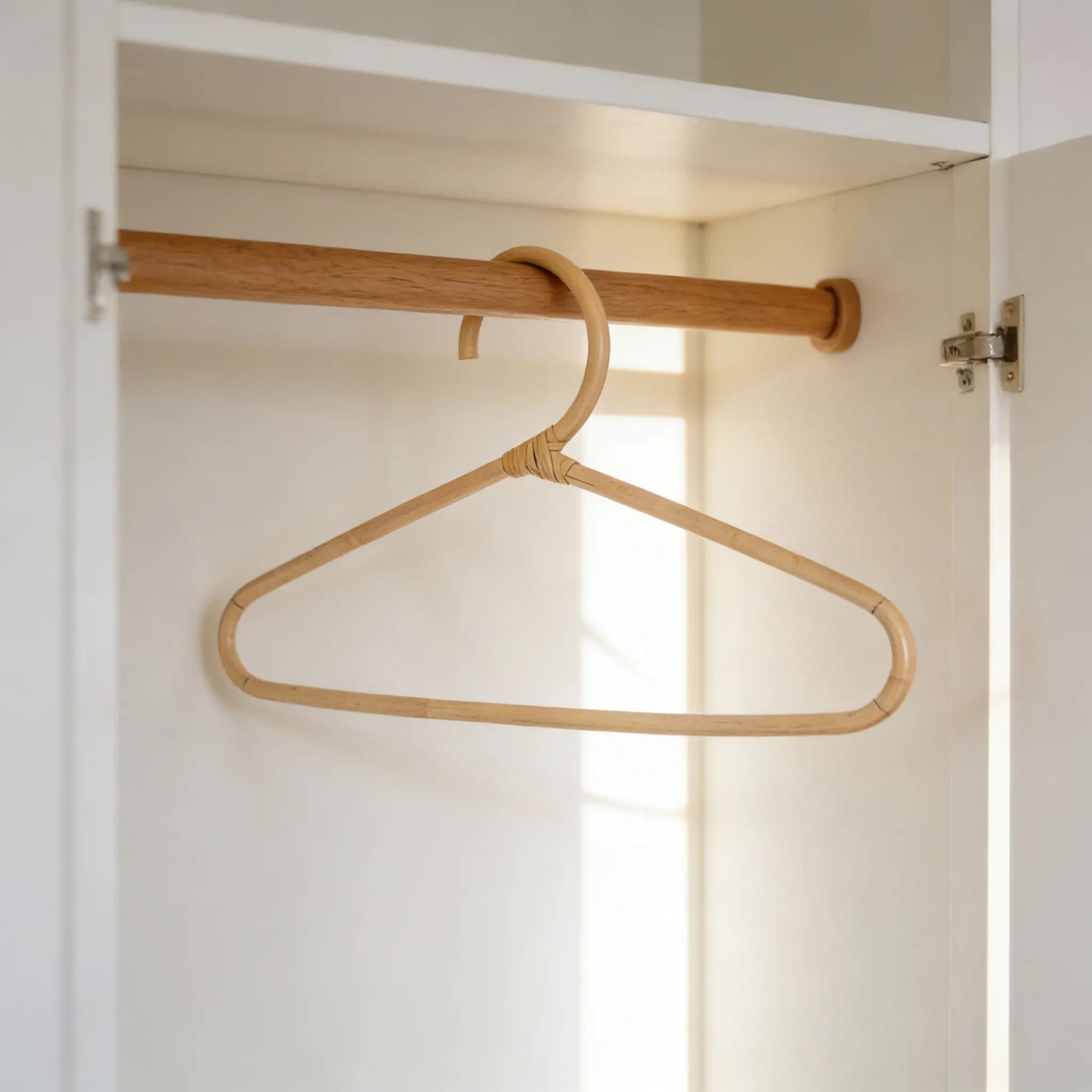 Appendiabiti in Rattan Fatto a Mano, Appendiabiti in Legno Naturale per Armadio, Porta Abiti, Cappotti, Pantaloni, Gonne