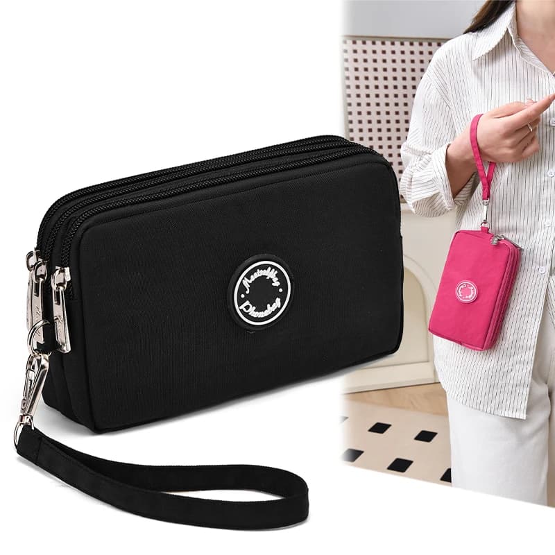 Borsa da Polso Impermeabile Multi-Comparto, Porta Telefono e Carte Portatile
