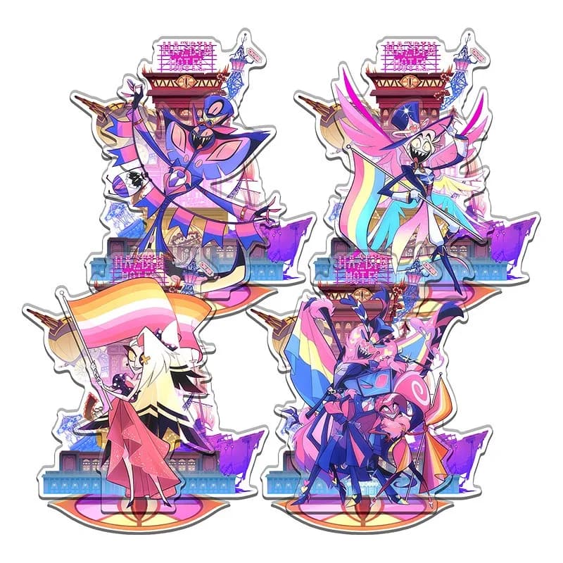 Hazbin Hotel Anime: Statuetta in Acrilico con Stampa Interna, Decorazione da Scrivania ad Alta Definizione, Ornamento da Collezione, Regalo