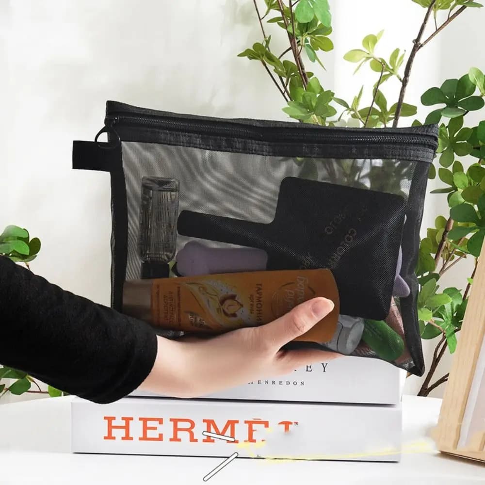 Large Capacity Network Cosmetic Bag Square Pencil Astucci For Pencil Bag Makeup Case for Organizer Wash Case Toiletry Bag for Outdoor