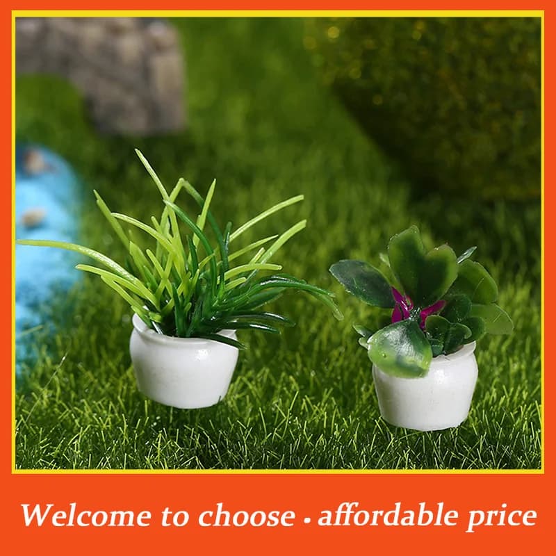 *4Pcs For Green Plant In Pot Doll House Furniture Home Decor Simulation Potted Plants 1:12 Dollhouse Miniature Mini Tree Potted
