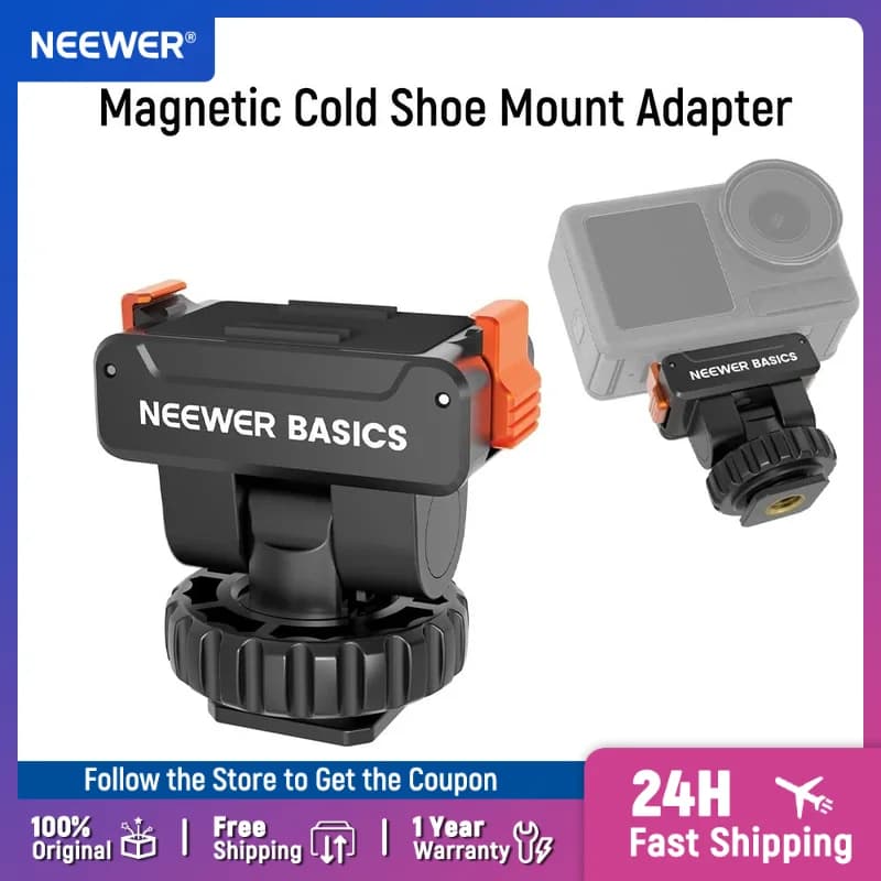 NEEWER Basics Adattatore magnetico per montaggio su pattino freddo per action cam DJI OSMO Action 3 4 5 Pro Nano 360