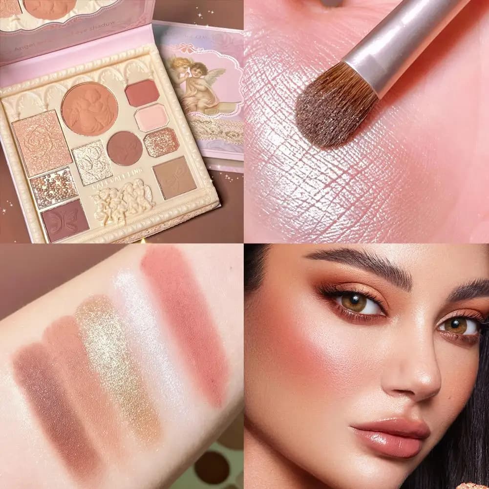 Palette Shadows Style Lace 10 Colors Glitter Bright Face and Eyes Palette Blush Contour G5E2